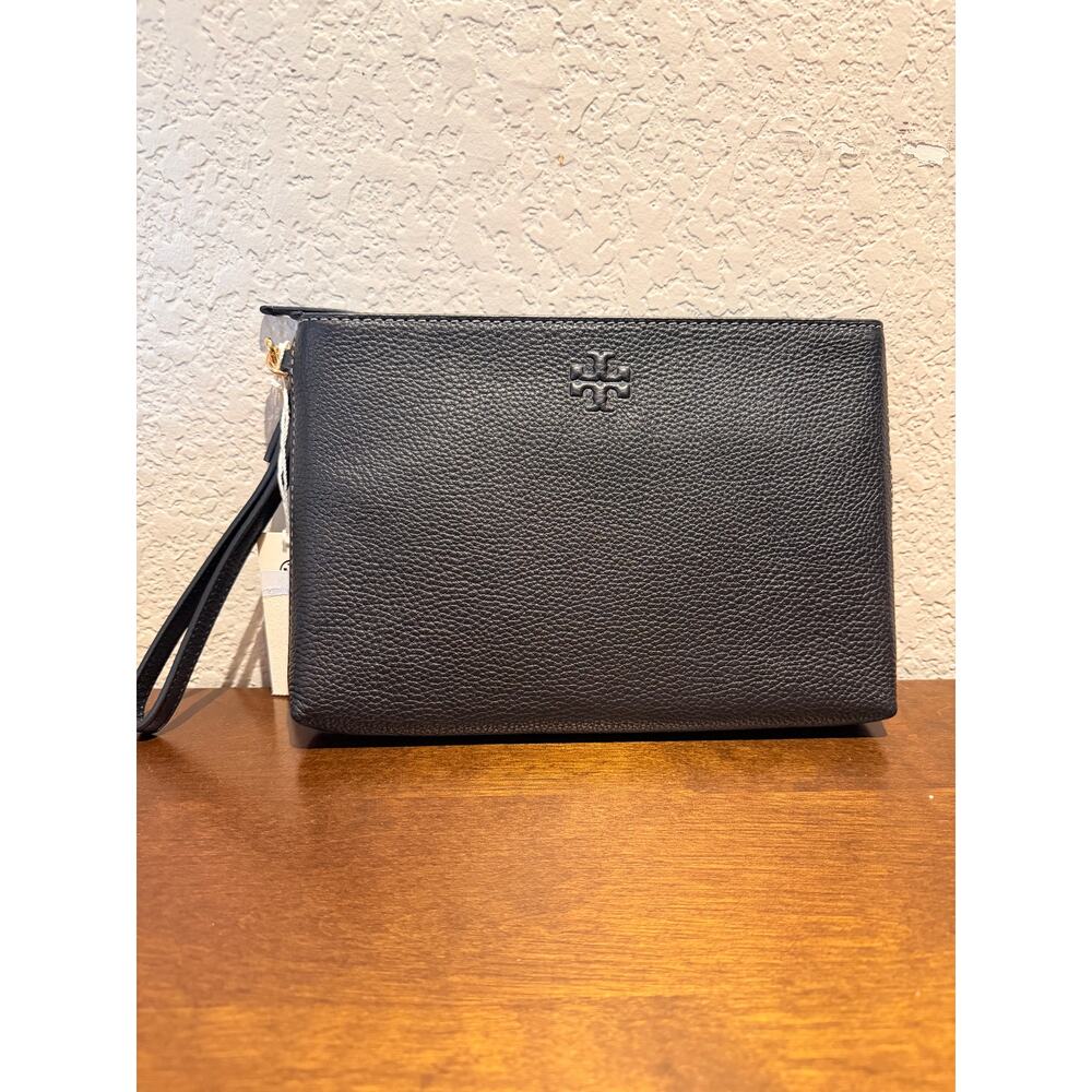 Tory Burch RARE Black Leather Clutch NWT